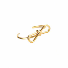 Hot Selling Stainless Steel Bow Knot Open Ring Gold Plated Adjustable Rings for Women